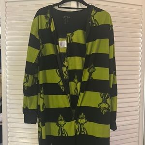 Dr. Seuss, green and black striped Footy pajamas